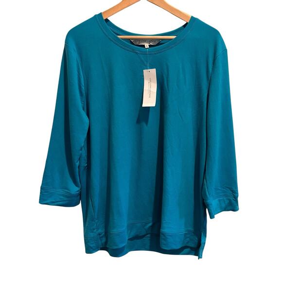 NWT Live Love Lounge Karen Neuburger Women’s Sweatshirt Capri Breeze Blue XL - Picture 1 of 8